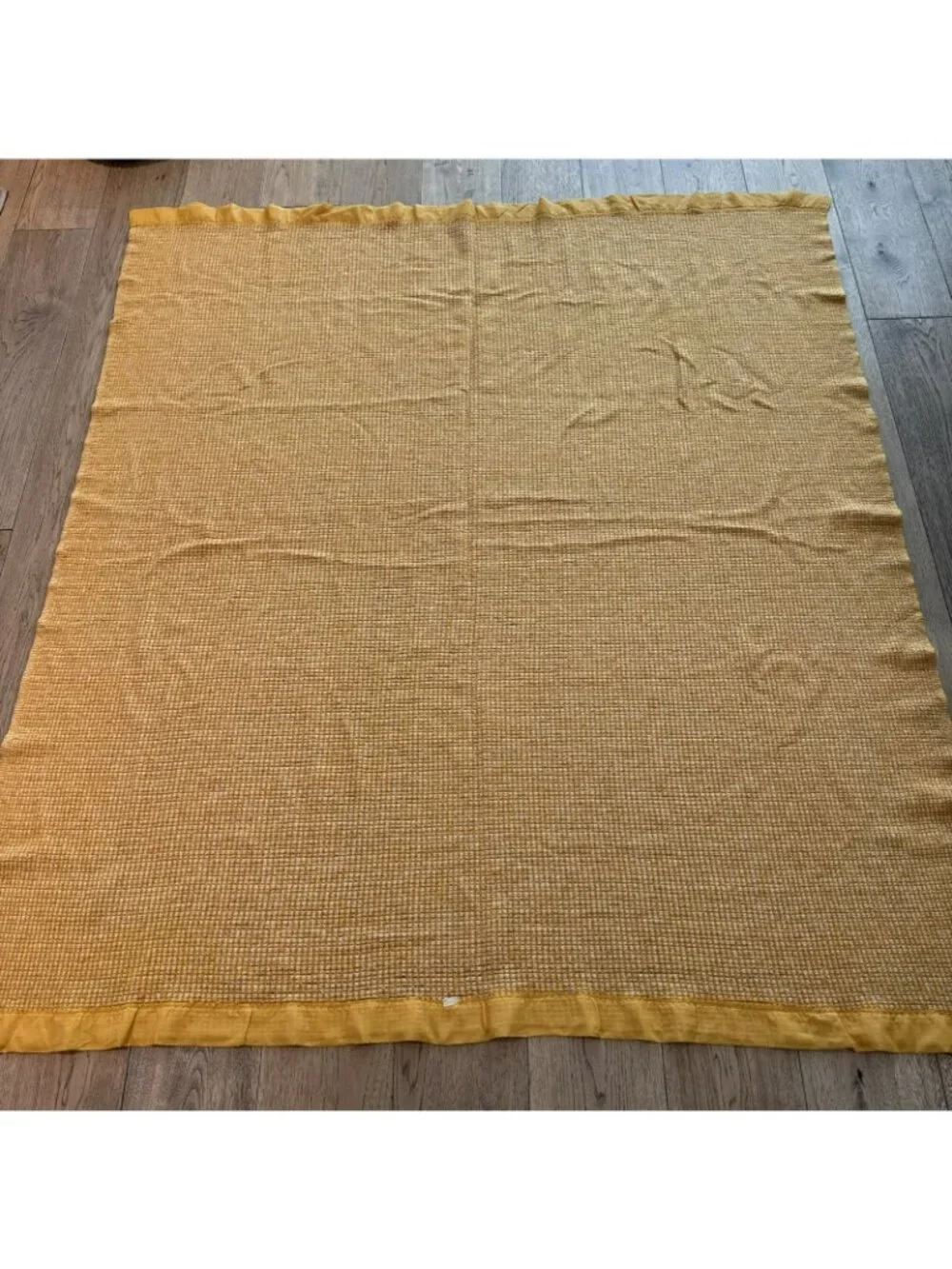 Vintage Acrylic Waffle Weave Blanket Harvest Gold 76
